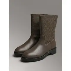 CALVIN KLEIN - Botas Flat Ankle Mix Negro