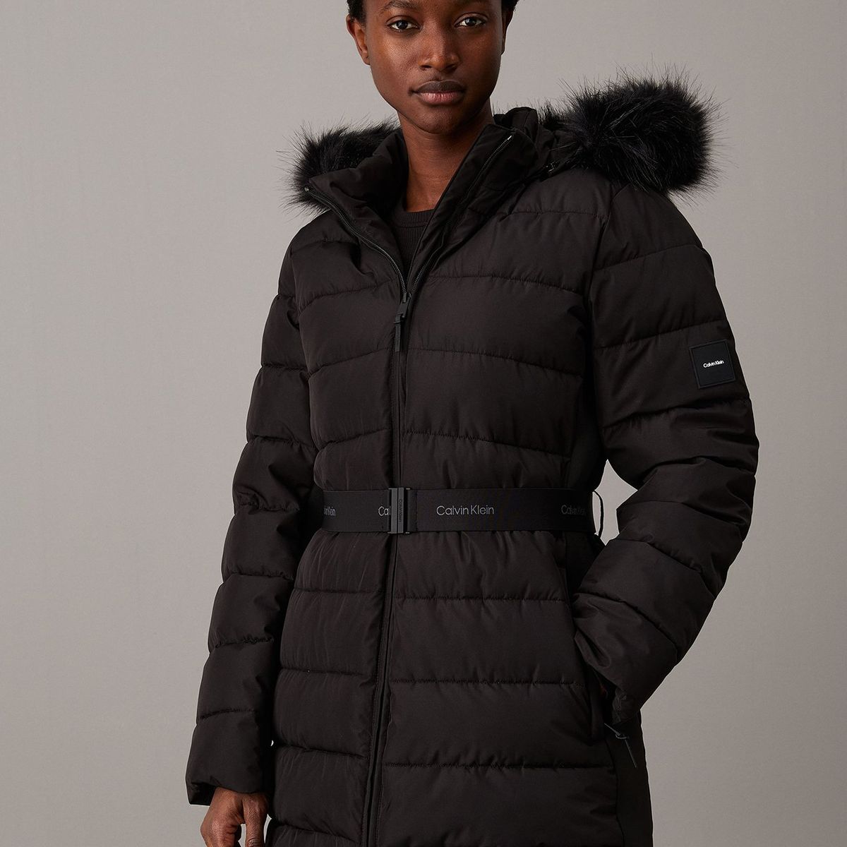 CALVIN KLEIN - Parka Padded Scuba Negro Calvin Klein