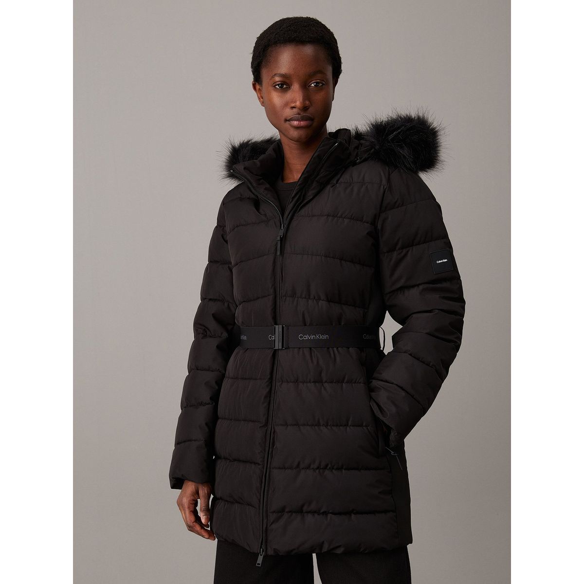 CALVIN KLEIN - Parka Padded Scuba Negro Calvin Klein