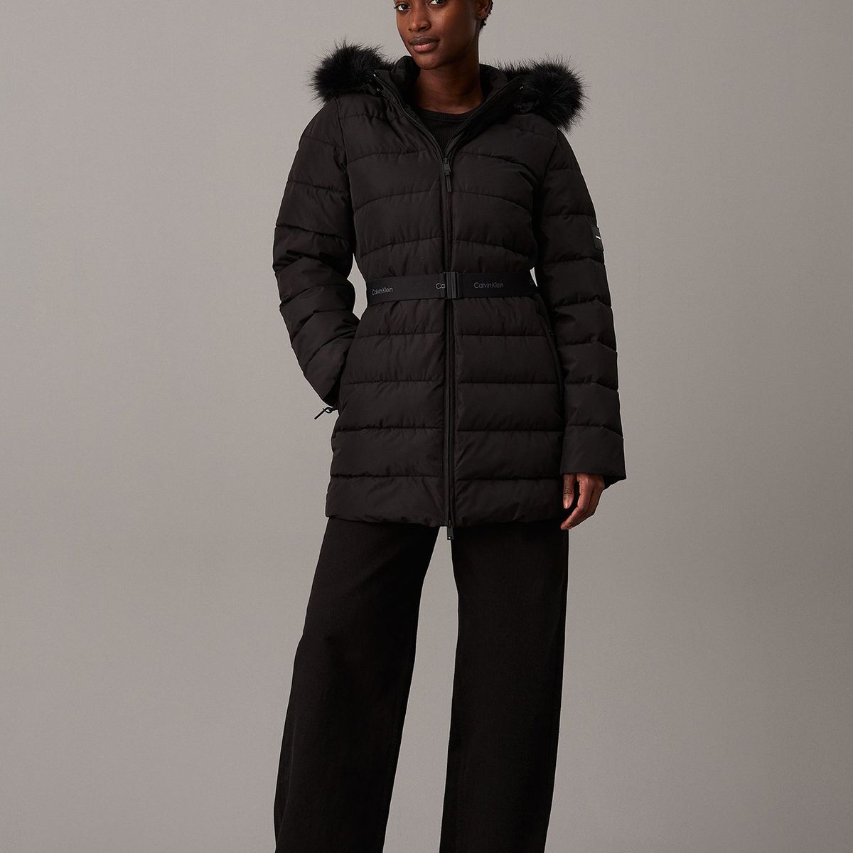CALVIN KLEIN - Parka Padded Scuba Negro Calvin Klein