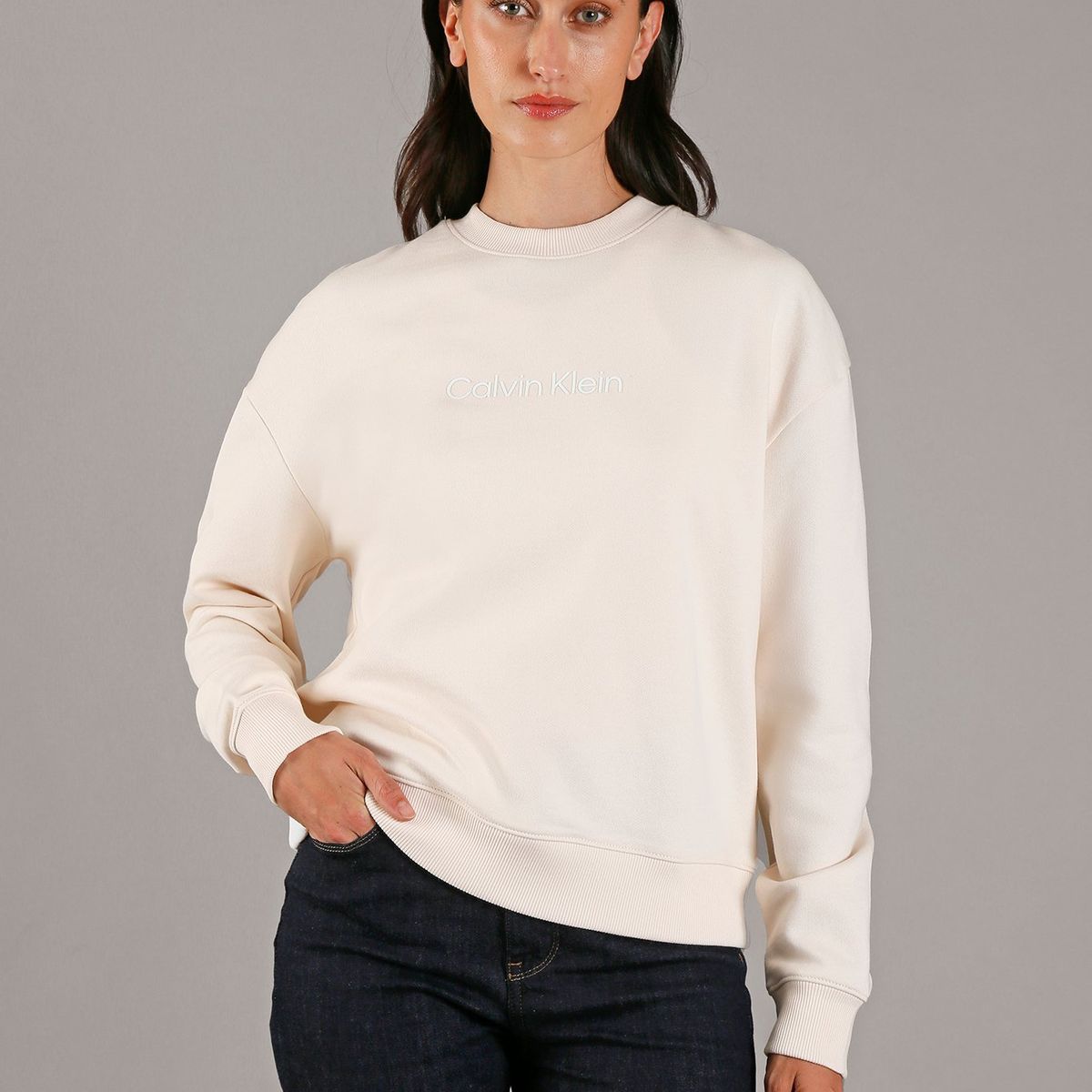 CALVIN KLEIN - Polerón Hero Logo Beige Calvin Klein