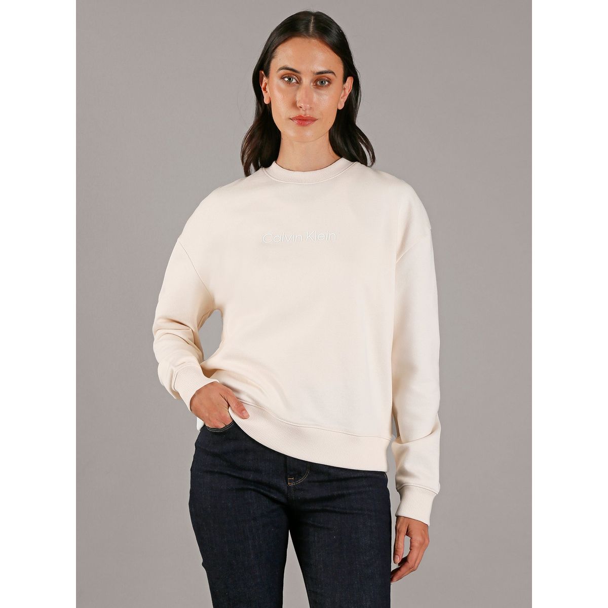 CALVIN KLEIN - Polerón Hero Logo Beige Calvin Klein