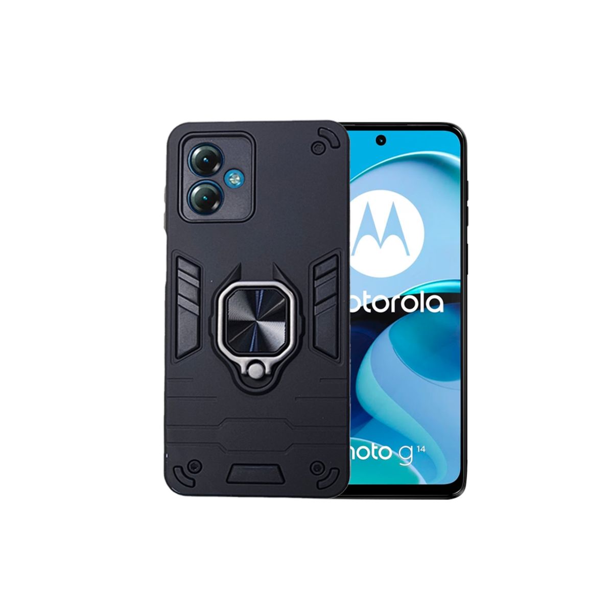 GENERICO - CARCASA ANILLO ANTIGOLPE PARA CELULAR MOTOROLA G54 COLOR NEGRO