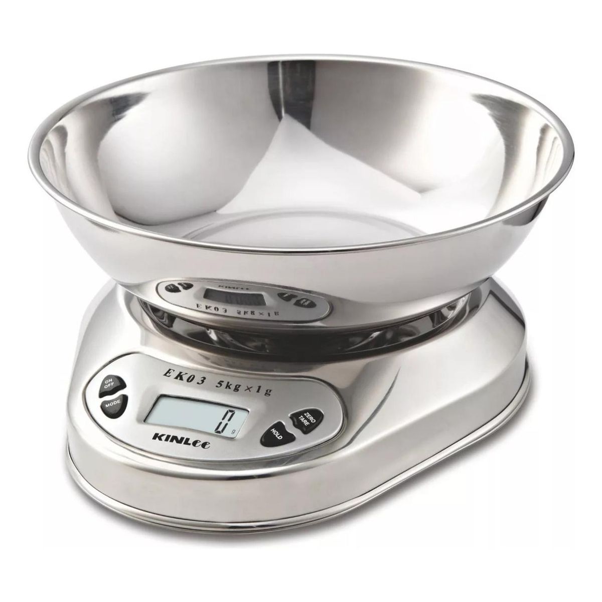 IMPORTCLICK - Pesa Cocina Acero Inoxidable 1 GR a 5 KG + Bowl Capacidad 500 GR - Plateado