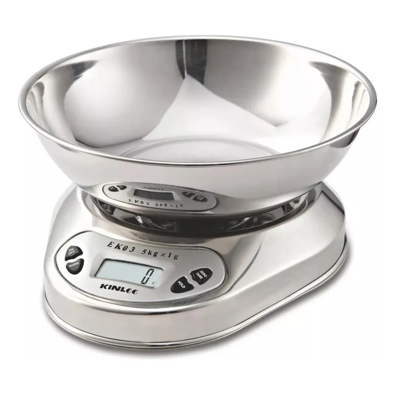 IMPORTCLICK - Pesa Cocina Acero Inoxidable 1 GR a 5 KG + Bowl Capacidad 500 GR - Plateado