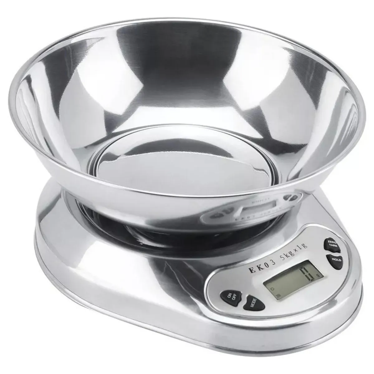 IMPORTCLICK - Pesa Cocina Acero Inoxidable 1 GR a 5 KG + Bowl Capacidad 500 GR - Plateado