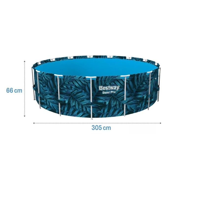 BESTWAY - Alberca Estructural Redonda Bestway 305mx66cm Azul Diseño