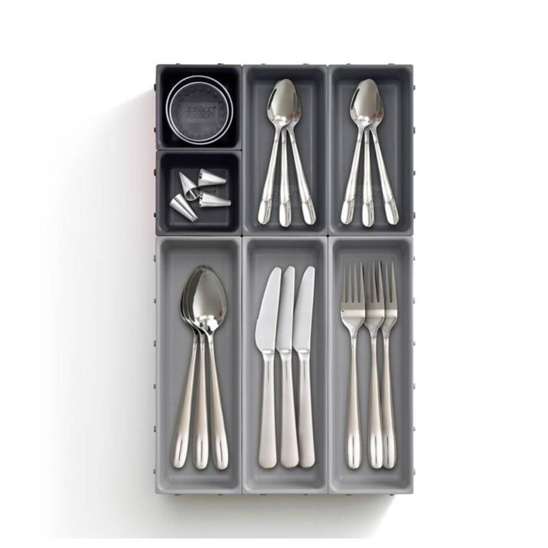 GENERICO - Set Organizador Cajones Blox 7 Piezas Gris