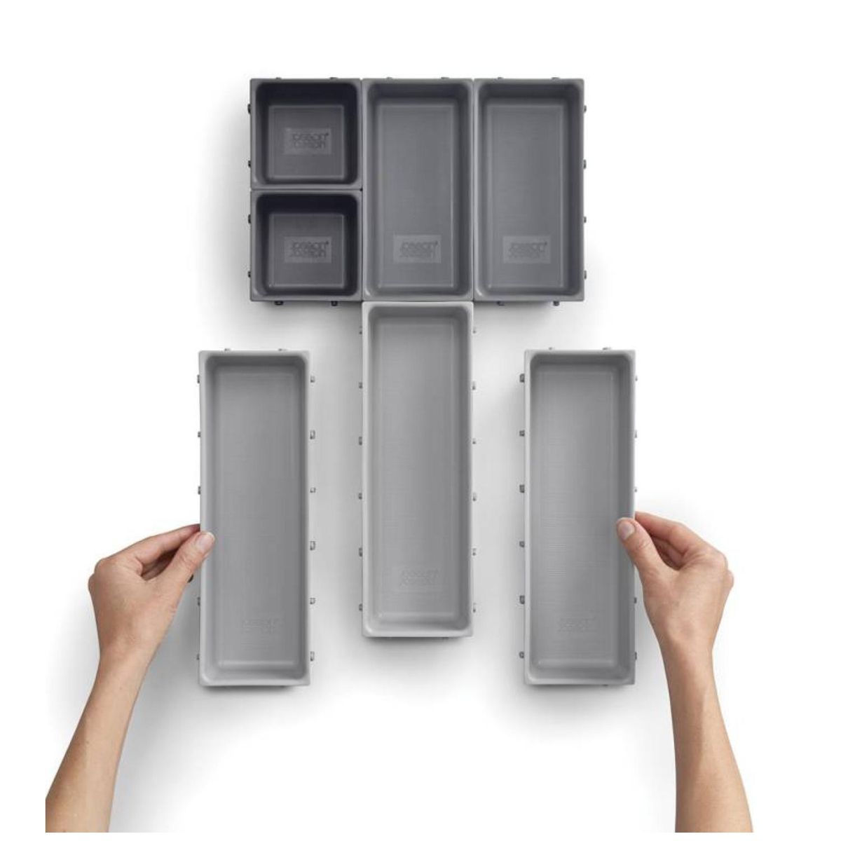 GENERICO - Set Organizador Cajones Blox 7 Piezas Gris