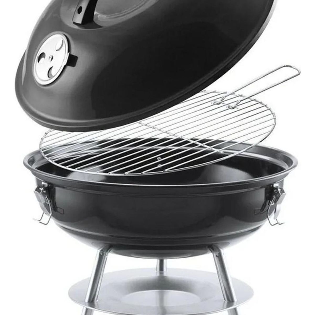 IMPORTCLICK - Parrilla Redonda Tapa Metal Mayrax 36 CM - Negro
