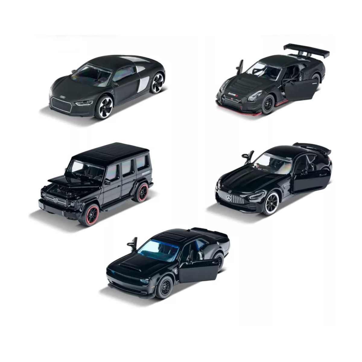 GENERICO - Juguete Pack 5 Autos 1:62 Metalicos Black Edition Infantil