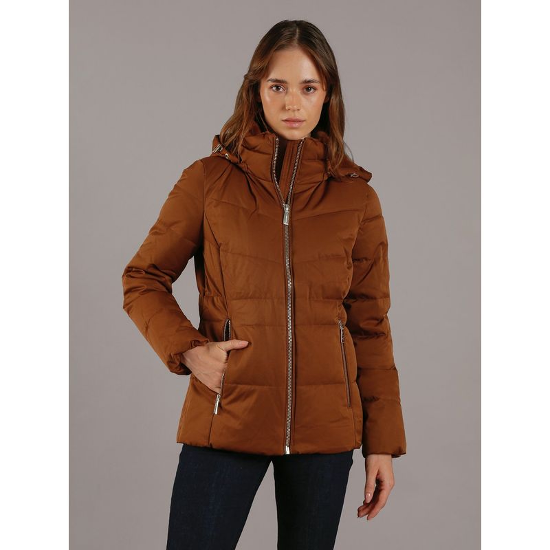 CALVIN KLEIN - Parka Liquid Stretch Puffer Café Calvin Klein