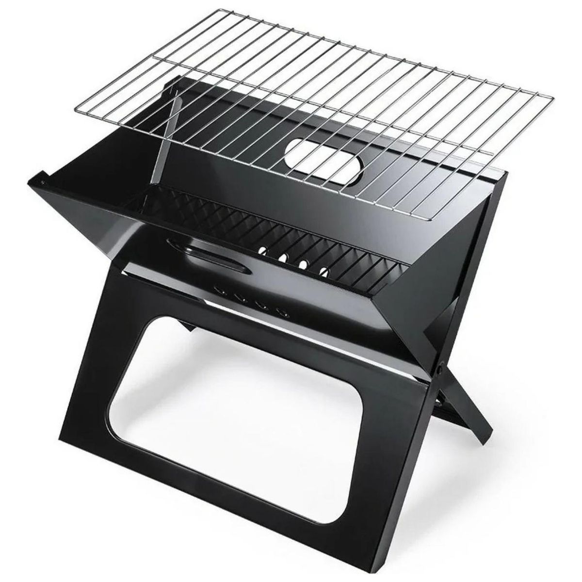 IMPORTCLICK - Parrilla Plegable Portátil Metal 44x36x28 CM - Negro