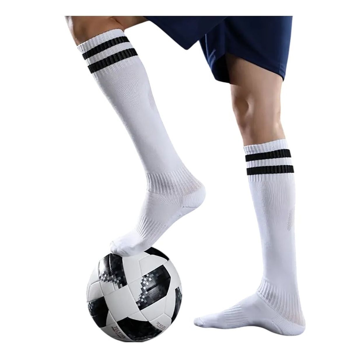 GARSIL - x3 Calcetas Deportivas De Futbol Con Lineas - Medias Soccer - Unisex