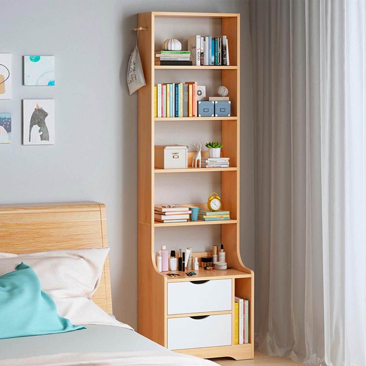 DETODOYMAS - Velador con respaldo 48x35x120cm Chic Home - Cafe