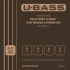 KALA - Cuerdas Para Ubass Solid Body Flat KA-BASS-4FW-SC