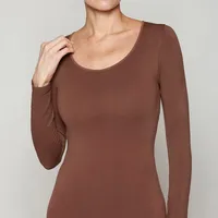 Polera Esencial Manga Larga Café