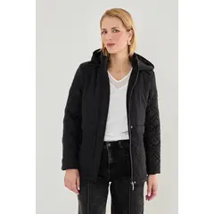 MA GRIFFE - Parka Corta Negro Mujer Magriffe