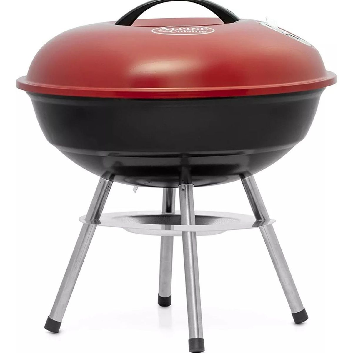 IMPORTCLICK - Parrilla Asado Carbón Redonda 36 CM Roja - Negro