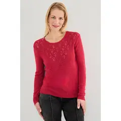 MA GRIFFE - Sweater Liso Rojo Magriffe