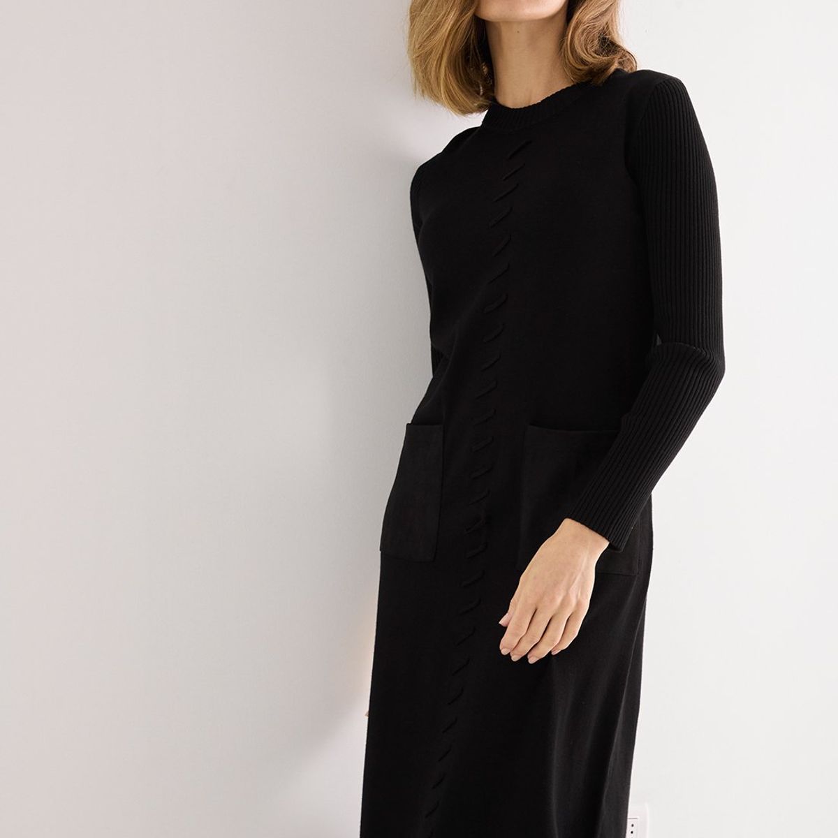 MA GRIFFE - Vestido Largo Negro Mujer Magriffe