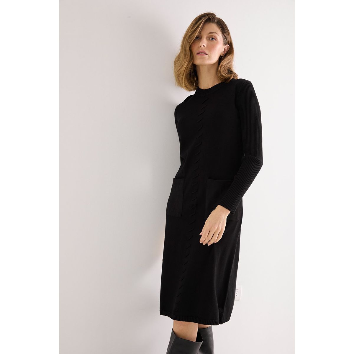 MA GRIFFE - Vestido Largo Negro Mujer Magriffe