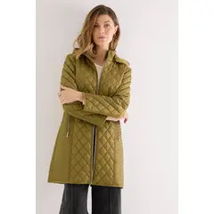 MA GRIFFE - Parka Larga Con Gorro Desmontable verde musgo Magriffe