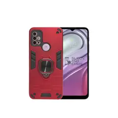GENERICO - CARCASA ANILLO ANTIGOLPE PARA CELULAR MOTOROLA G20-G30 COLOR ROJO