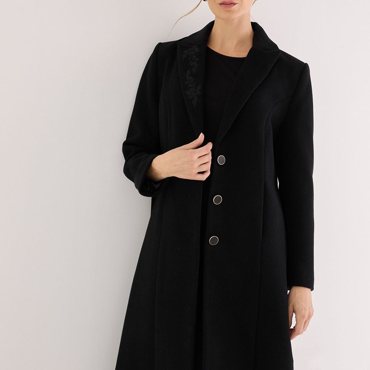 MA GRIFFE - Abrigo Negro Mujer Magriffe