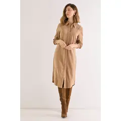 MA GRIFFE - Vestido Suede Cafe Magriffe