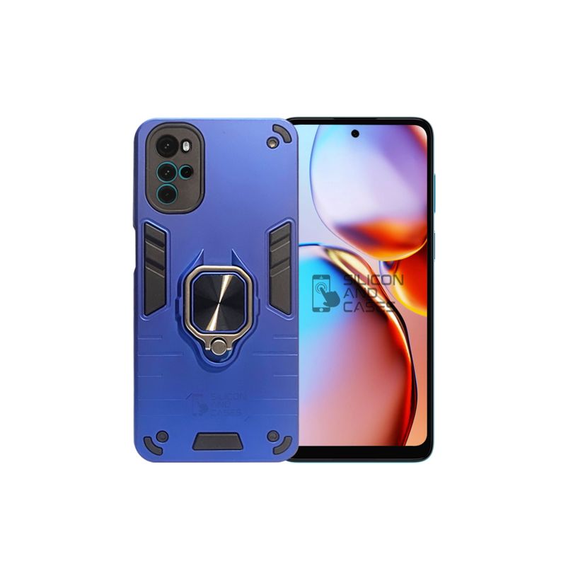 GENERICO - CARCASA ANILLO ANTIGOLPE PARA CELULAR MOTOROLA G22 COLOR AZUL