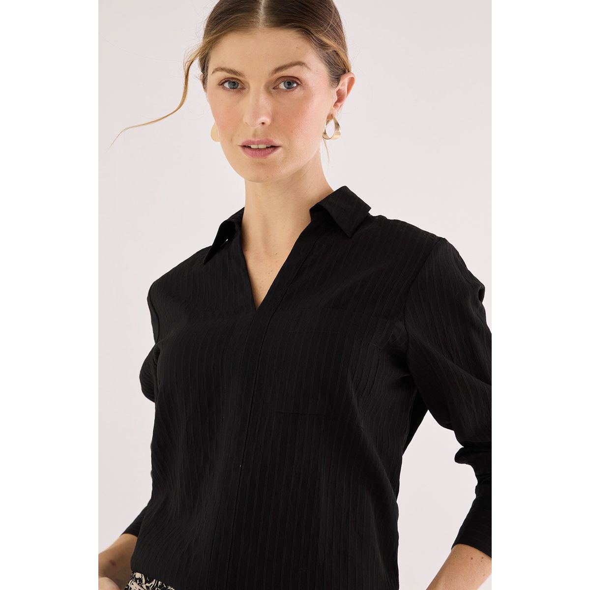 MA GRIFFE - Blusa Manga Larga Negro Mujer Magriffe