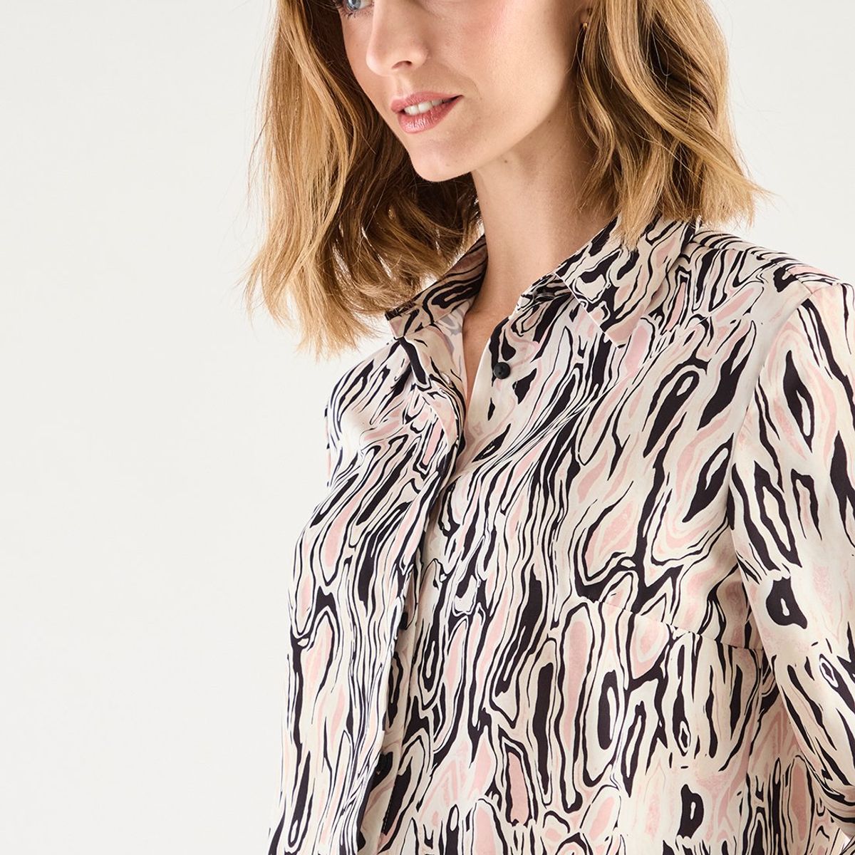 MA GRIFFE - Blusa Manga Larga Crudo Mujer Magriffe