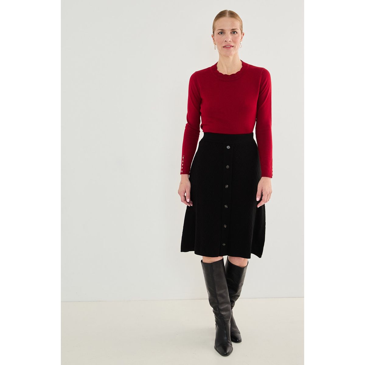 MA GRIFFE - Falda Larga Negro Mujer Magriffe