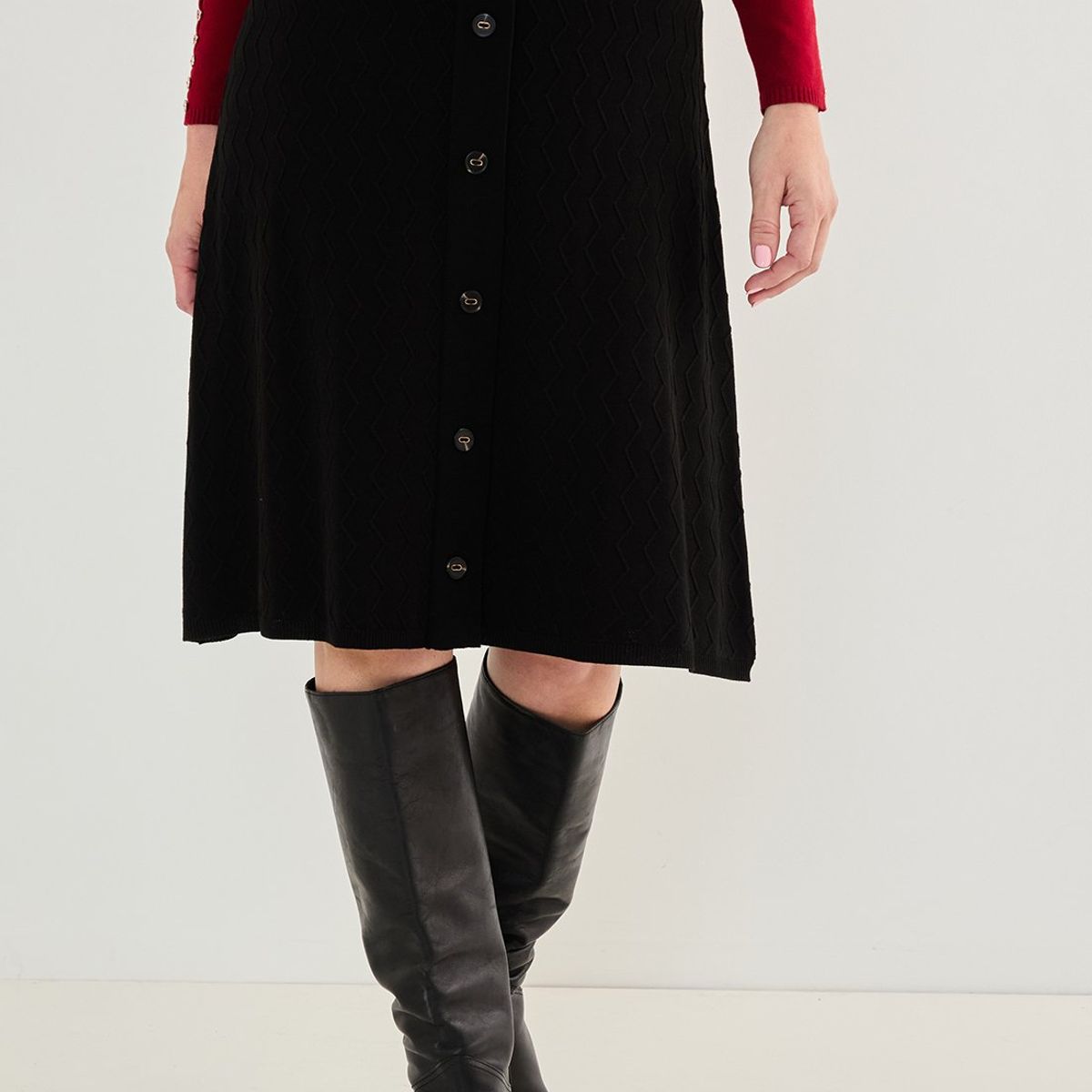 MA GRIFFE - Falda Larga Negro Mujer Magriffe