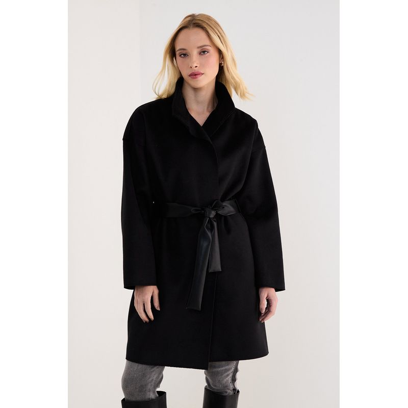 ASH - Abrigo Liso Negro Ash