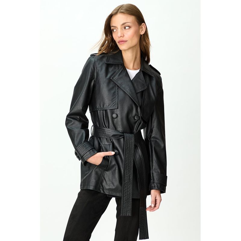IO - Impermeable Liso Trench Negro iO