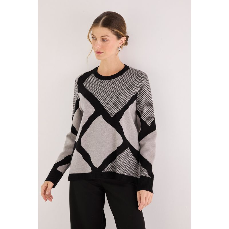 MA GRIFFE - Sweater Negro Mujer Magriffe