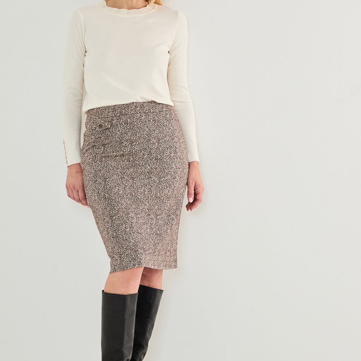 MA GRIFFE - Falda Larga Negro Mujer Magriffe