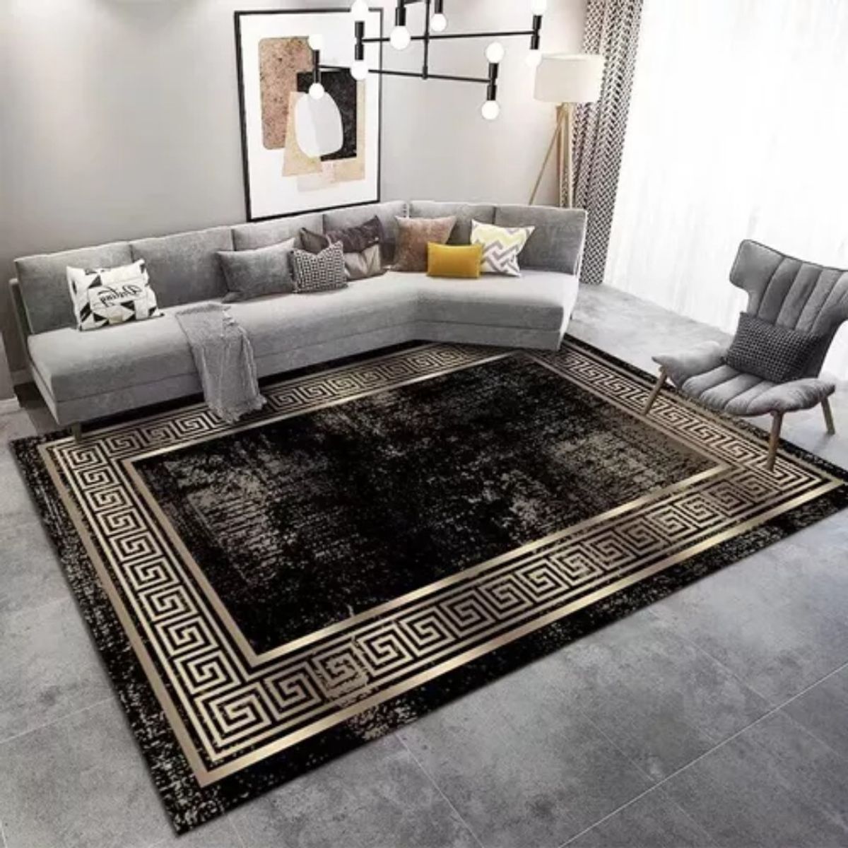 ANGELES DEL HOGAR - ALFOMBRA LISA CON DISEÑO EN 3D 200X240CM