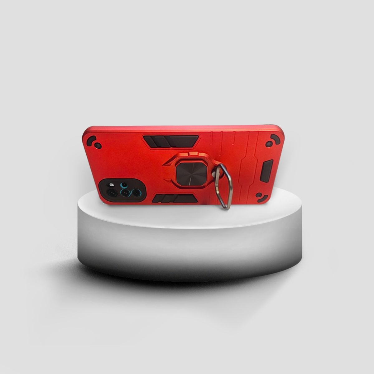 GENERICO - CARCASA ANILLO ANTIGOLPE PARA CELULAR MOTOROLA G22 COLOR ROJO