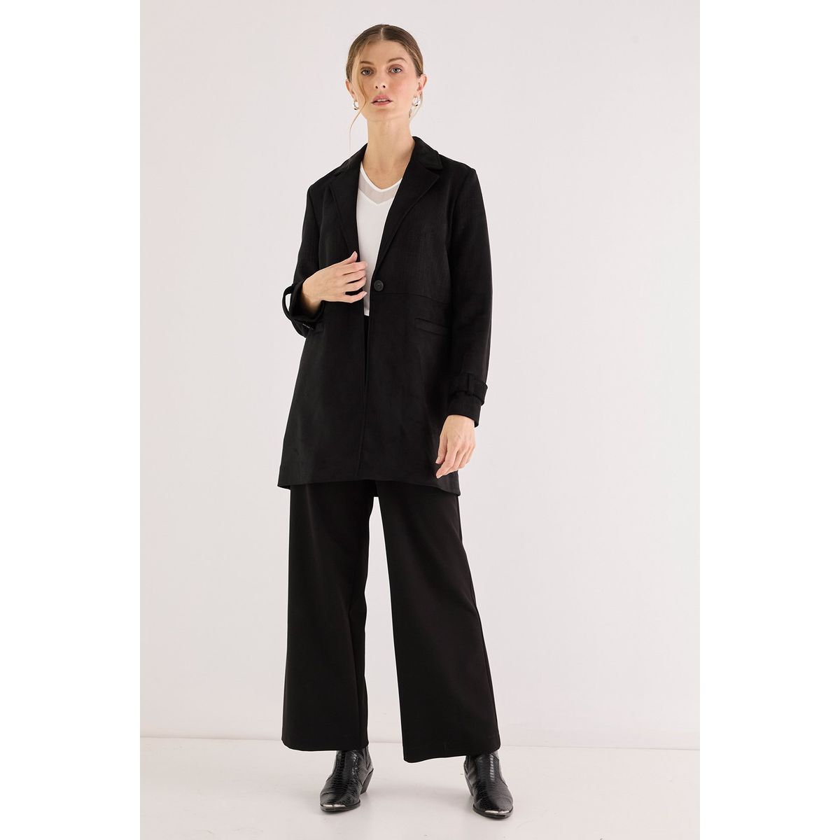 MA GRIFFE - Trench Negro Mujer Magriffe