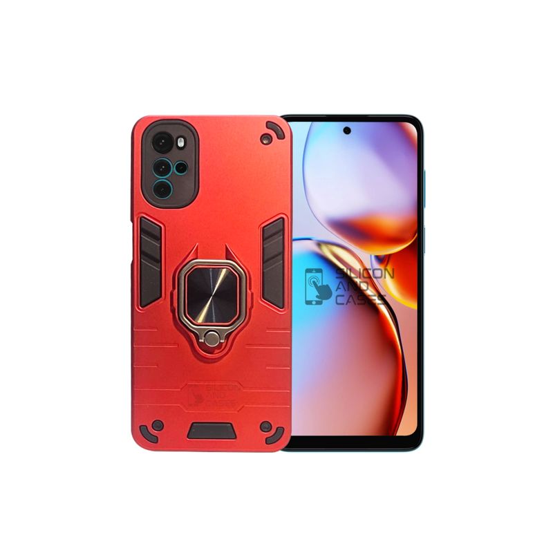 GENERICO - CARCASA ANILLO ANTIGOLPE PARA CELULAR MOTOROLA G22 COLOR ROJO