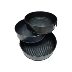 IMPORTCLICK - Pack 3 Moldes Desmontable Tortas Acero Antiadherente Negro