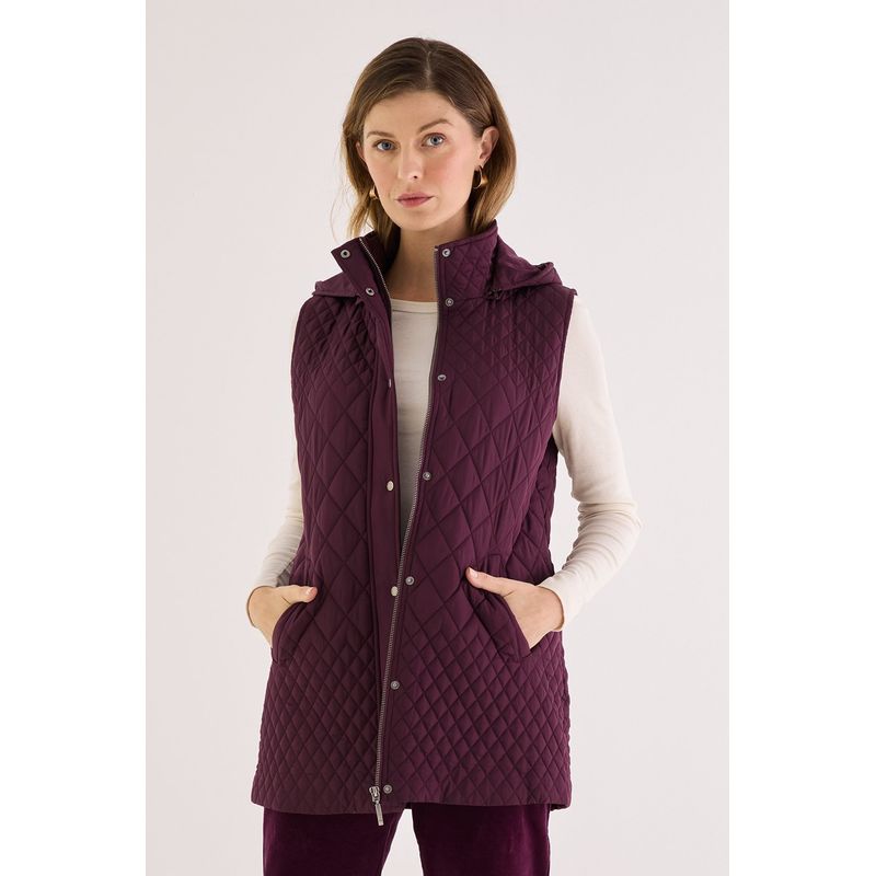 MA GRIFFE - Parka Sin Mangas Burdeo Magriffe