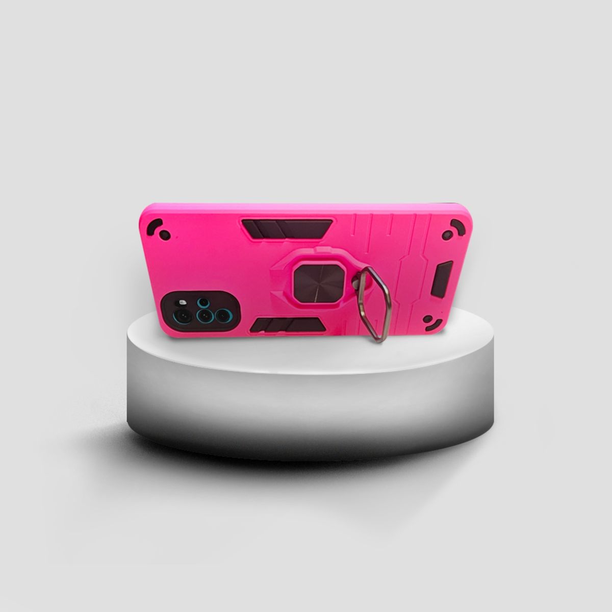 GENERICO - CARCASA ANILLO ANTIGOLPE PARA CELULAR MOTOROLA G22 COLOR FUCSIA