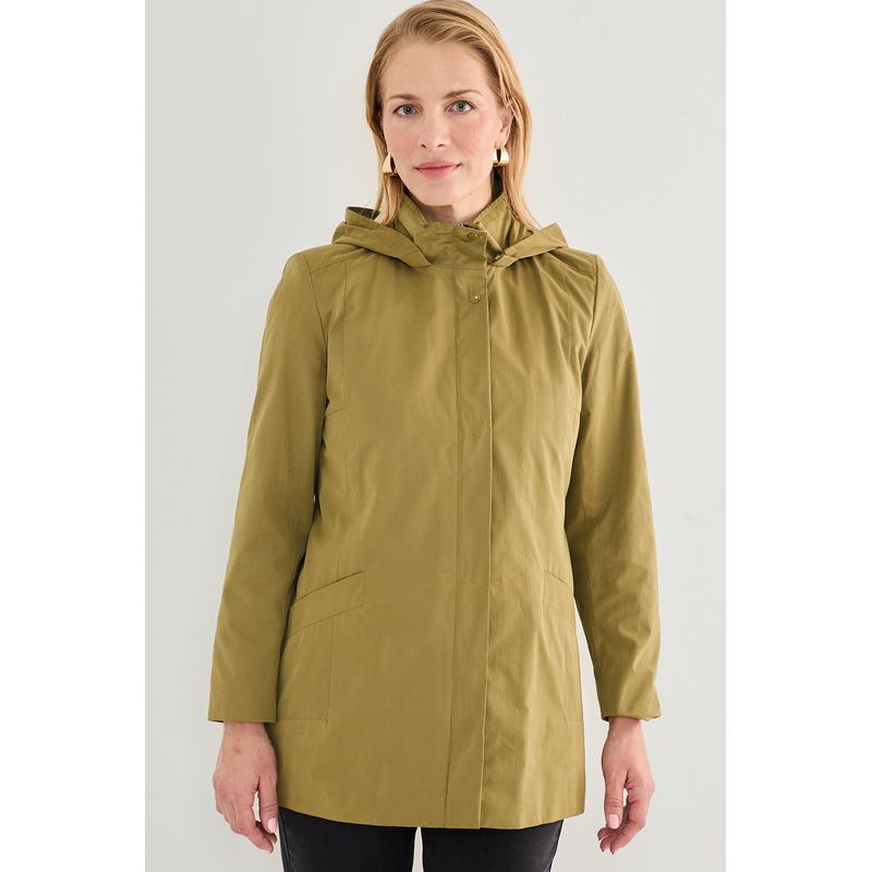 MA GRIFFE - Trench Verde Musgo Mujer Magriffe