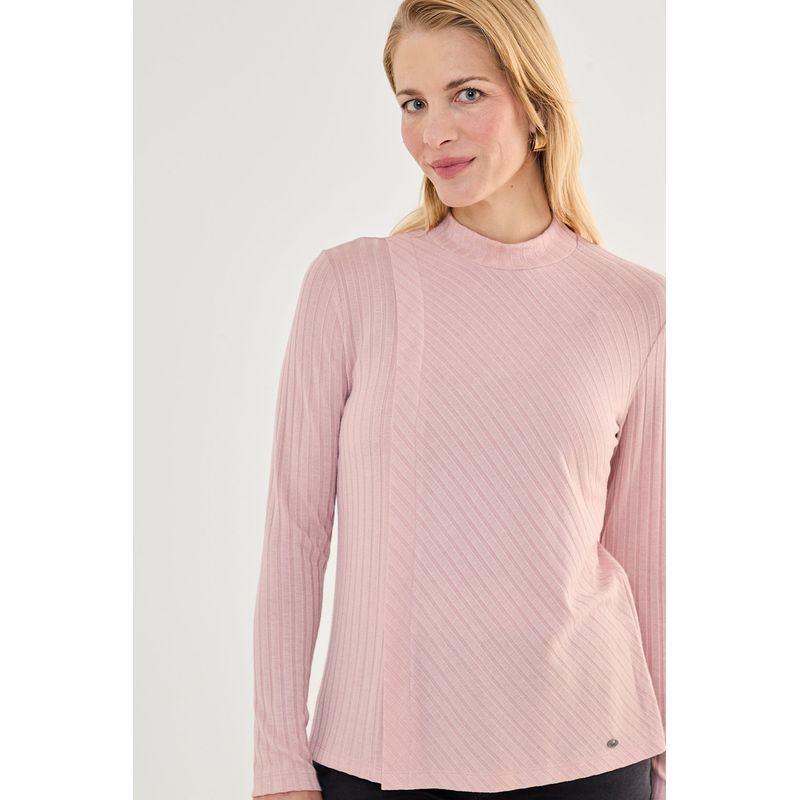 MA GRIFFE - Polera Manga Larga Rosado Mujer Magriffe