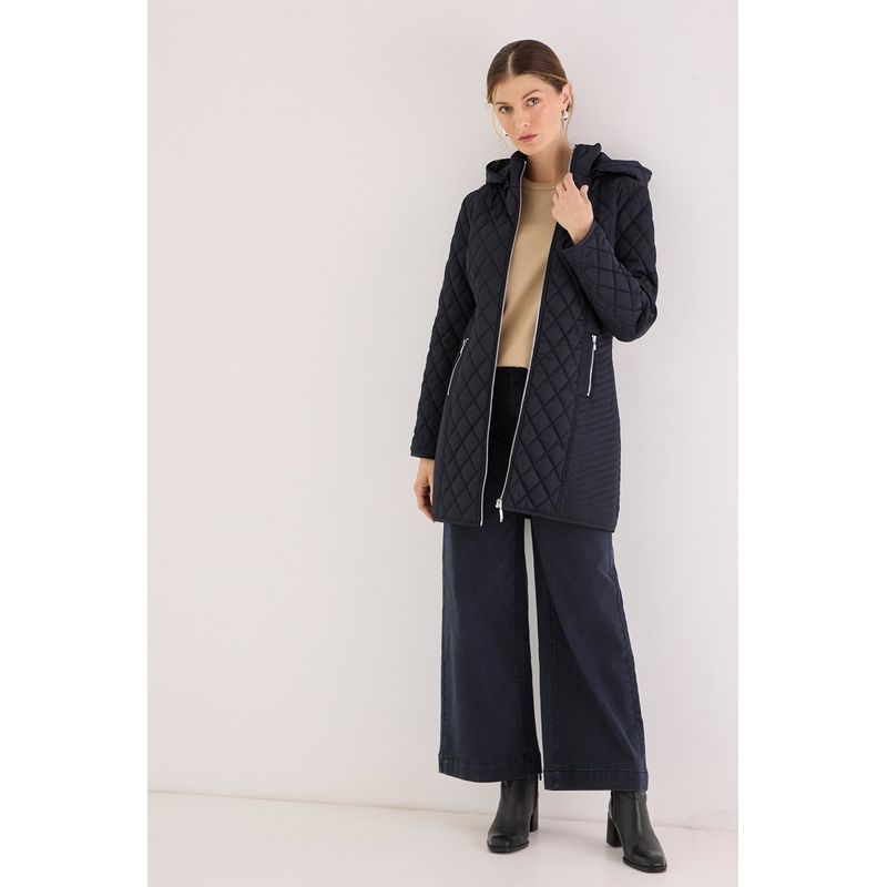 MA GRIFFE - Parka Azul Marino Mujer Magriffe