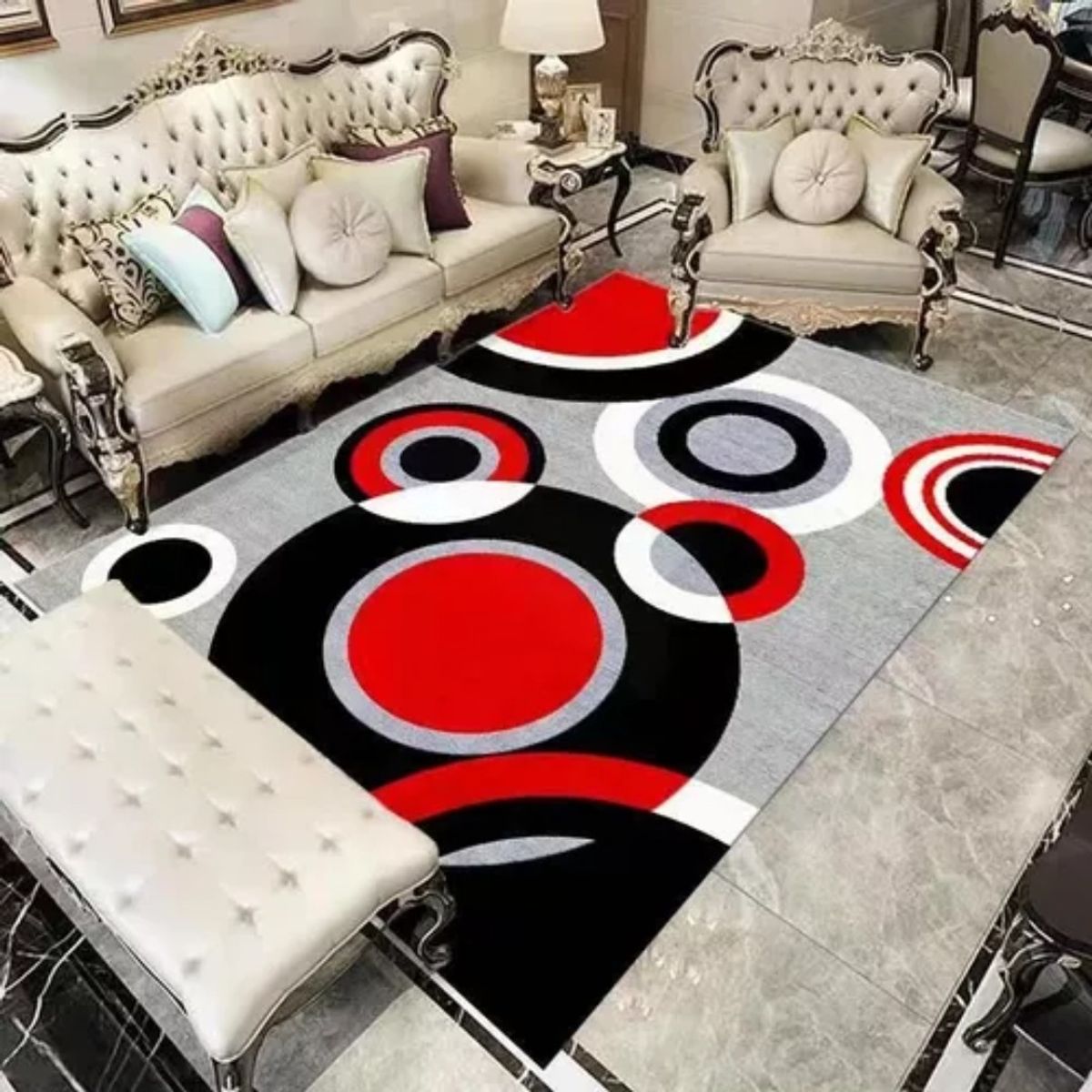 ANGELES DEL HOGAR - ALFOMBRA LISA CON DISEÑO EN 3D 200X240CM